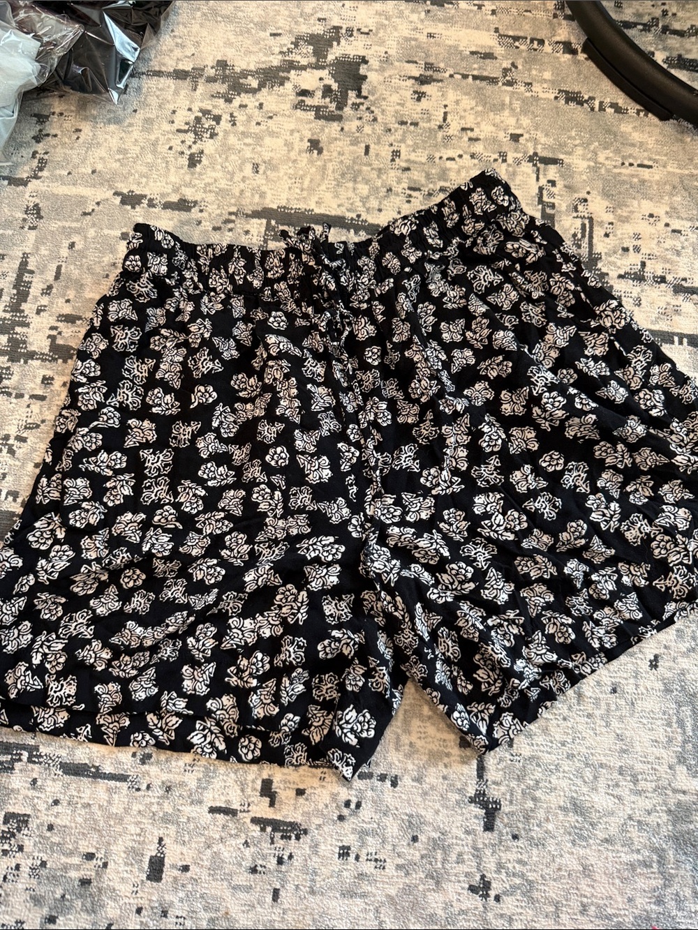 beachlunchlounge Black Floral High-Waist Women’s Shorts